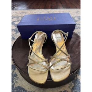 STUART WEITZMAN | Gold Matte Lame Suspend Sandals Size 6